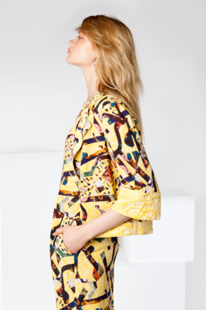 chaqueta con estampado étnico