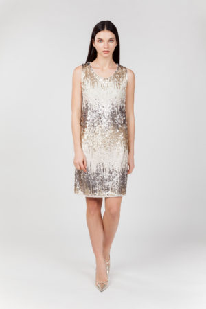 vestido corto lentejuelas frontal