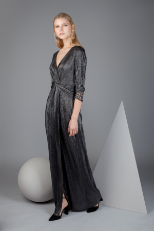 vestido laminado nudo